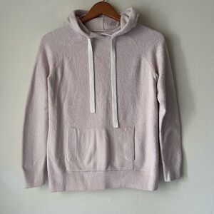 Barefoot Dreams CozyChic Lite Knit Hoodie Kangaroo Pocket Sweater Pink Size XS